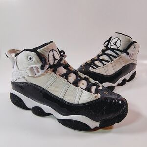 Jordan 6 Rings Youth Blue and White High-Top Sneakers